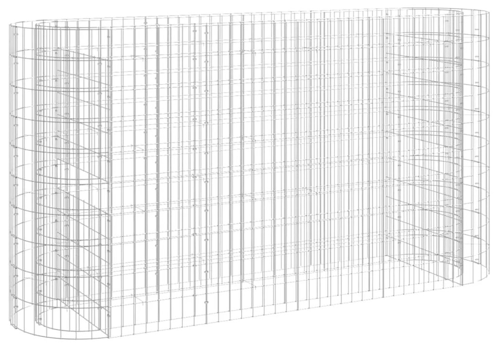 vidaXL Συρματοκιβώτιο-Γλάστρα Υπερυψωμένη 190x50x100 εκ Γαλβαν. Ατσάλι