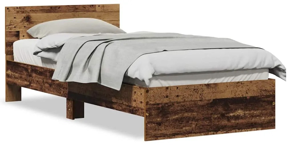 vidaXL Σκελετός Κρεβατιού Παλαιό ξύλο 75 x 190 cm Επεξεργασμένο ξύλο