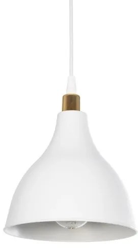 RADE 203-0125 Μοντέρνο Κρεμαστό Φωτιστικό Καμπάνα Μονόφωτο 1 x E27 IP20 Λευκό με Χρυσό Πλαστικό-Μ17.5 x Π17.5 x Υ56cm Globostar- 203-0125