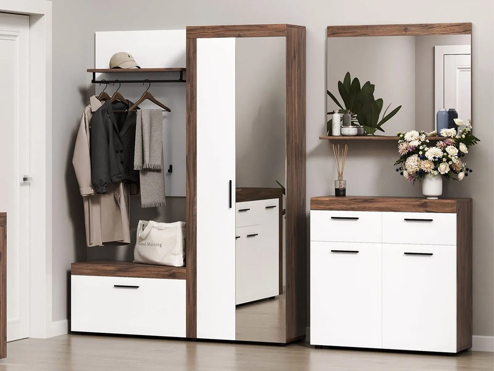 ARLET Κρεμάστρα Τοίχου Ξύλινη Livorno Oak/Nimhpea Alba 80x106x27.6