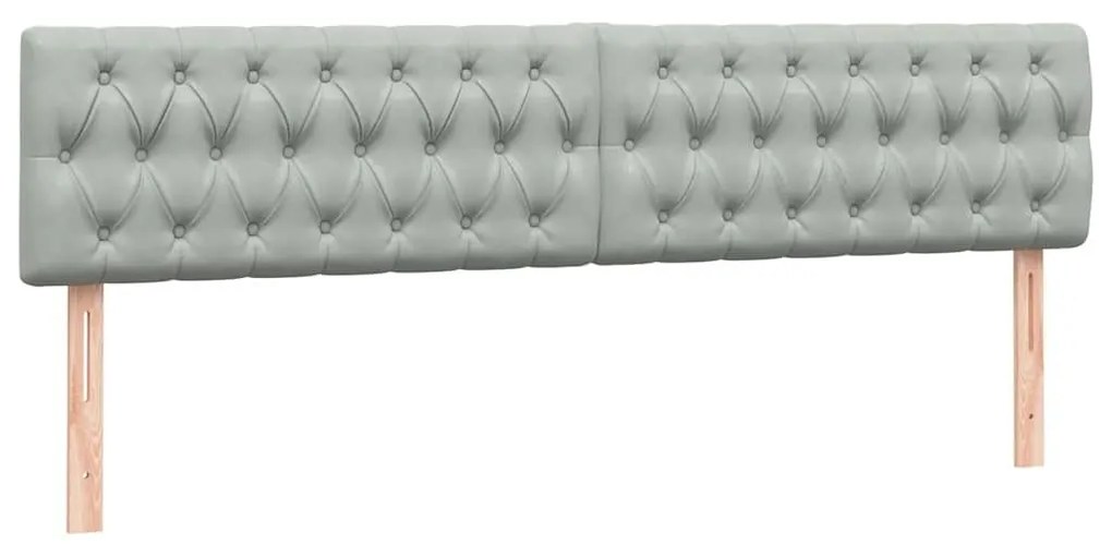 Box Spring κρεβάτι με στρώμα ανοιχτό γκρι 180x220 cm Βελούδινο - Γκρι