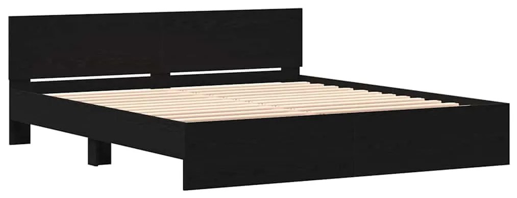 vidaXL Πλαίσιο Κρεβατιού Μαύρη Οξυά 180 x 200 cm Επεξεργασμένο ξύλο