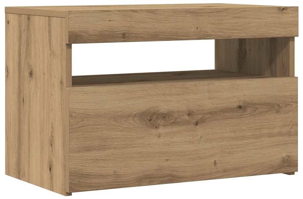 ντουλάπι τηλεόρασης vidaXL με φώτα LED Artisan Oak Κατασκευασμένο ξύλο
