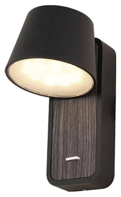Φωτιστικό Τοίχου - Απλίκα Led H-61 7W 3000K 85Lm Brown-Black Aluminium