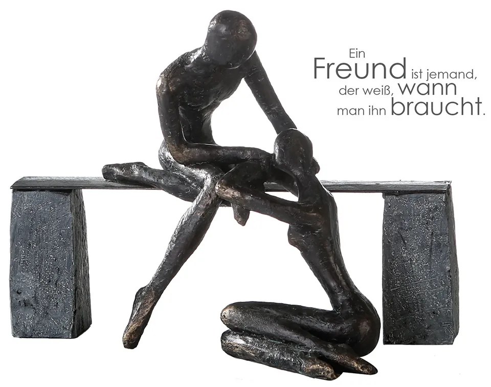 Γλυπτό Ζευγάρι 'Freundschaft' Μοτίβο Ζευγαριού Πολυρεζίνη Μπρονζέ 15x28x21.5cm-05161092