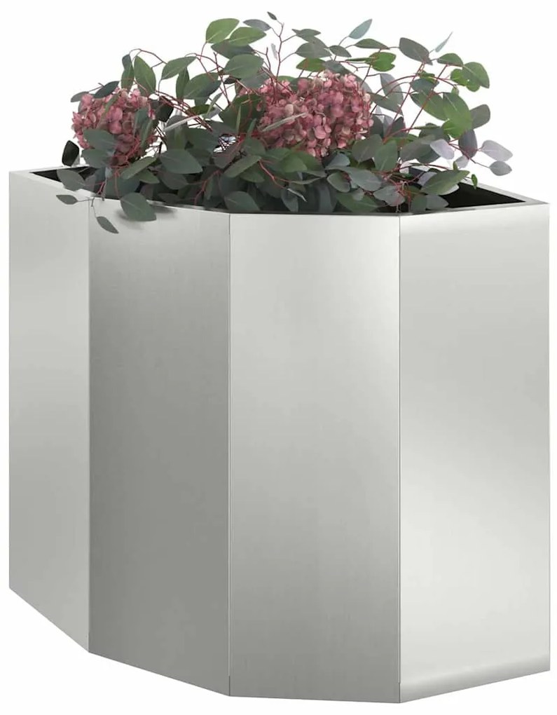 vidaXL Γωνιακό Ροδόδεντρο Ασημί 45 x 45 x 50 εκ Γαλβανισμένος χάλυβας