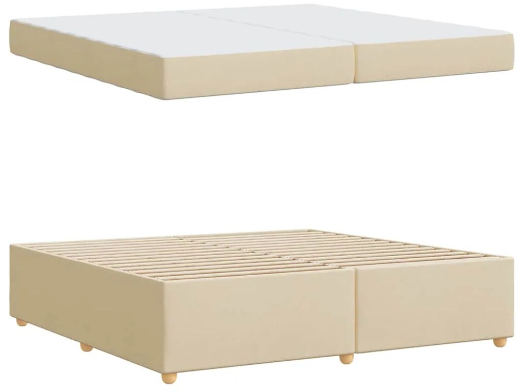 vidaXL Σκελετός Κρεβατιού με στρώμα Κρεμ 200 x 200 cm ύφασμα