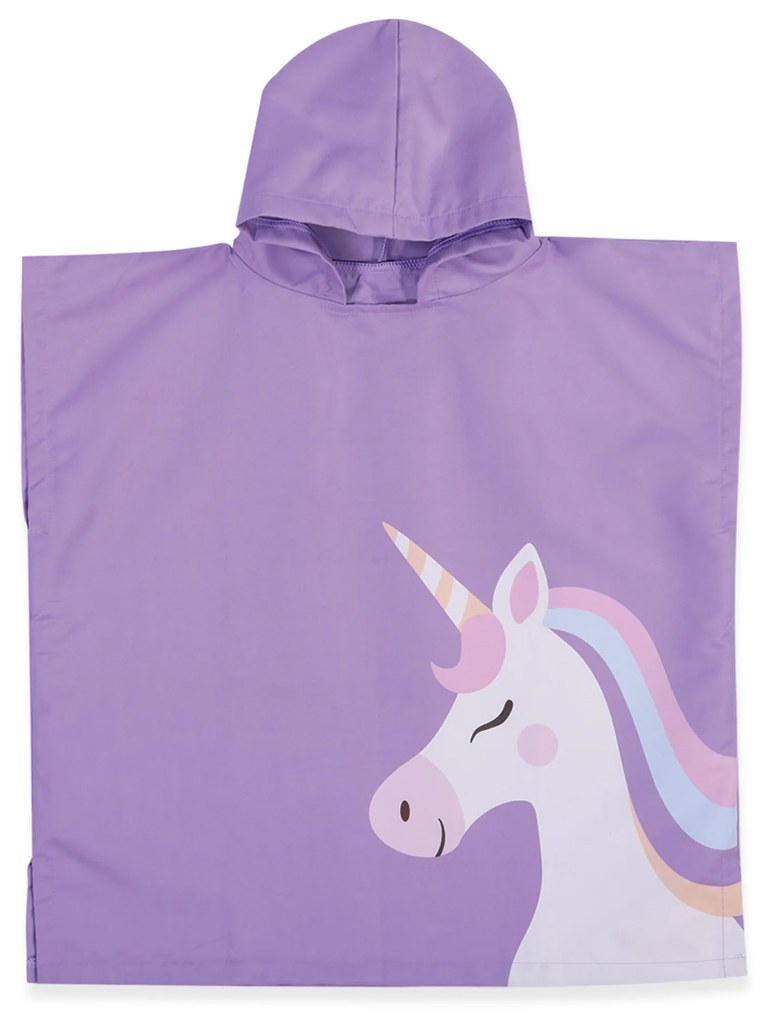 Παιδικό Πόντσο Beach Unicorn Lilac One Size 60x60 Nef-Nef Homeware