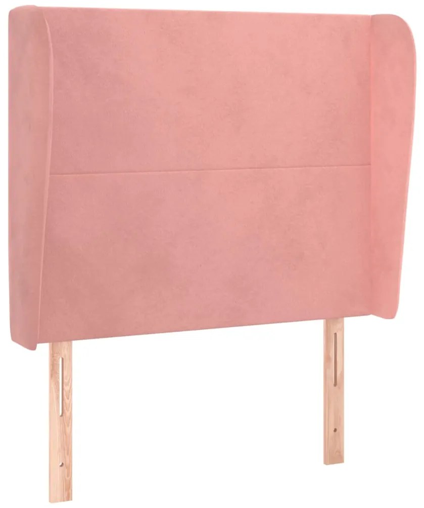 vidaXL Κεφαλάρι με Πτερύγια Ροζ 93x23x118/128 εκ. Βελούδινο