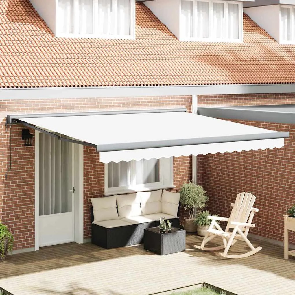 vidaXL Αυτόματη Ανασυρόμενη Τέντα Λευκή 400x300 cm