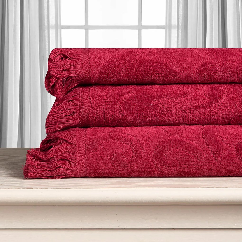 Πετσέτα Σώματος (80x150) Silk Fashion Alicia 520gsm Κόκκινο