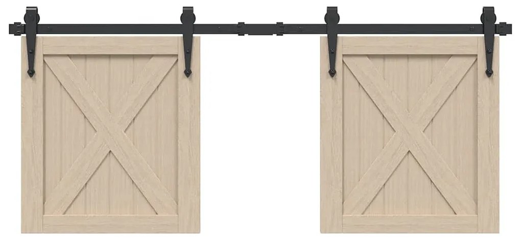 Κιτ συρόμενης πόρτας γραφείου 122 cm από ανθρακούχο χάλυβα