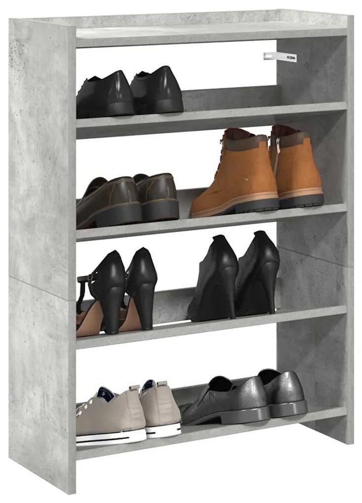 Ράφι παπουτσιών vidaXL Γκρι μπετόν 60x25x81 cm Κατασκευασμένο ξύλο