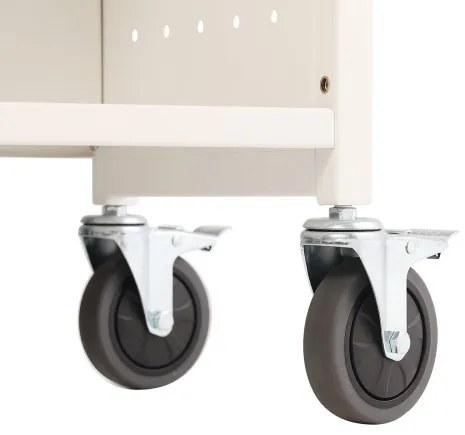 VEVOR Book Cart, 330 lbs Library Cart, 31.1&quot; x 15.2&quot; x 49.2&quot; Rolling Book Cart, Single Sided L-Shaped Flat Shelves with 4-Inch Lockable Wheels for Home Shelves Office and School, Book Truck in White
