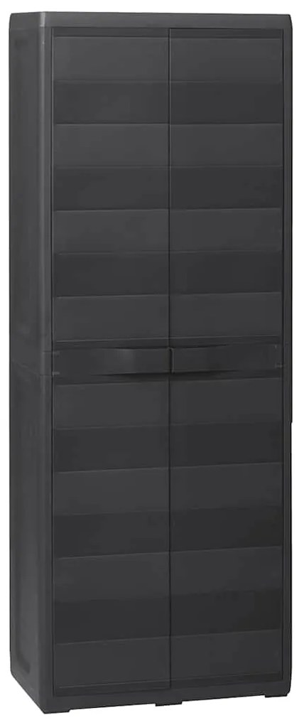 vidaXL Ντουλάπα Αποθήκευσης Εξωτερικού Χώρου με 3 Ράφια Μαύρη