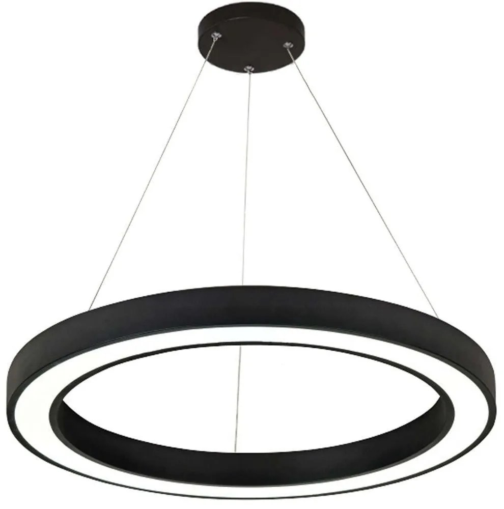 Φωτιστικό Οροφής 6073-80-BL Φ80x9cm Led 7000lm 88W Black Inlight