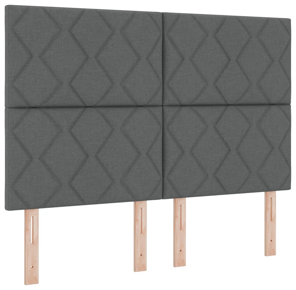 vidaXL Κρεβάτι Box Spring με Στρώμα Σκούρο Γκρι 140x200 εκ Υφασμάτινο