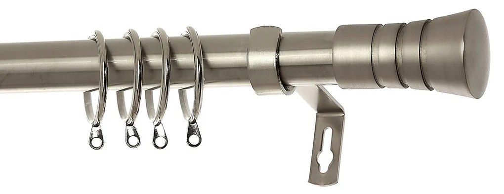 Κουρτινόξυλο Φ28mm Μονό Επεκτεινόμενο 160-300cm Με Άκρα Grace Brushed Chrome 998221