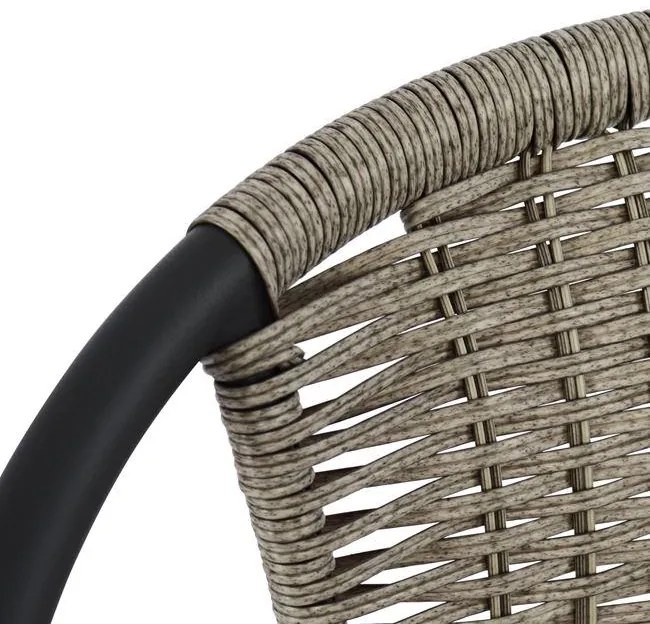 Σετ Κήπου Τραπεζαρία HM5179.01 3τεμ Γκρί Μεταλλικό με Τραπέζι 60x60x72 εκ. & 2 Καρέκλες