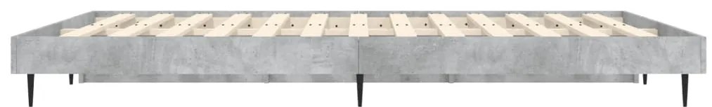 vidaXL Πλαίσιο Κρεβατιού Γκρι Σκυροδέματος 135x190 εκ. Επεξεργ. Ξύλο