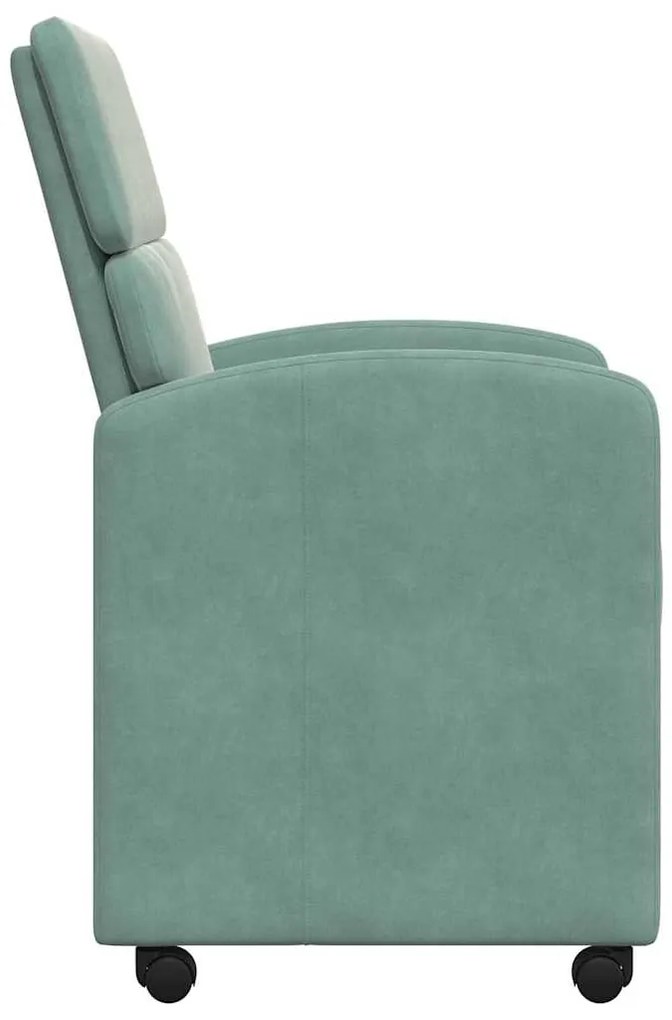 vidaXL Καρέκλες Φαγητού με Ρόδες 2 pcs Πράσινο της θάλασσας Βελούδο