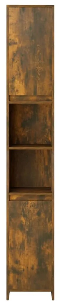 vidaXL Ντουλάπι Μπάνιου Καπνιστή Δρυς 30x30x183,5 εκ. Επεξεργ. Ξύλο