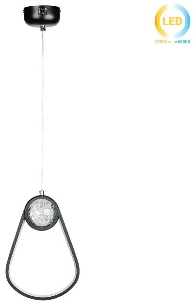 Κρεμαστό Φωτιστικό Οροφής LED 32W 20Χ7Χ30 εκ. μαύρο με γυάλινη μπάλα - GLOBOBOX 581494-581494-Μαύρο 581494