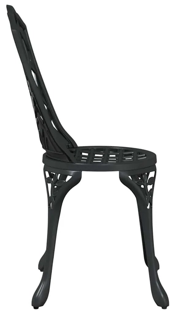 vidaXL Καρέκλα Κήπου 2 pcs Μαύρο 55 x 56.5 x 91εκ Αλουμίνιο