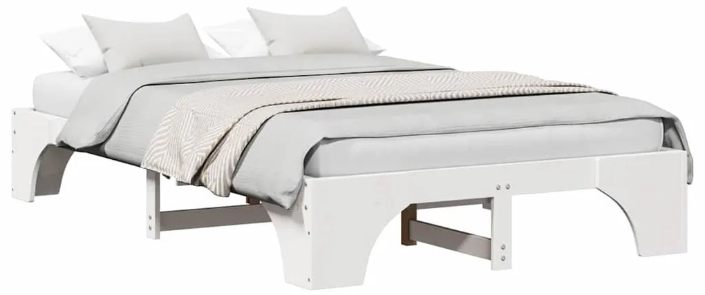 vidaXL Σκελετός Κρεβατιού Λευκό 197 x 147 x 30 εκ. Μασίφ ξύλο πεύκου