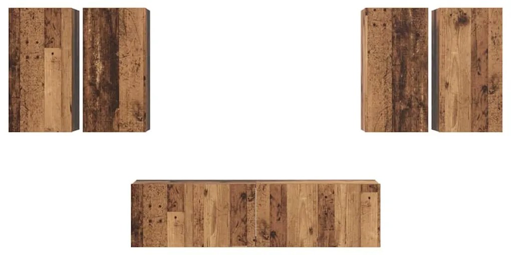 vidaXL Σετ επίπλου τηλεόρασης 6 pcs Παλαιό ξύλο 60 x 30 x 30 cm