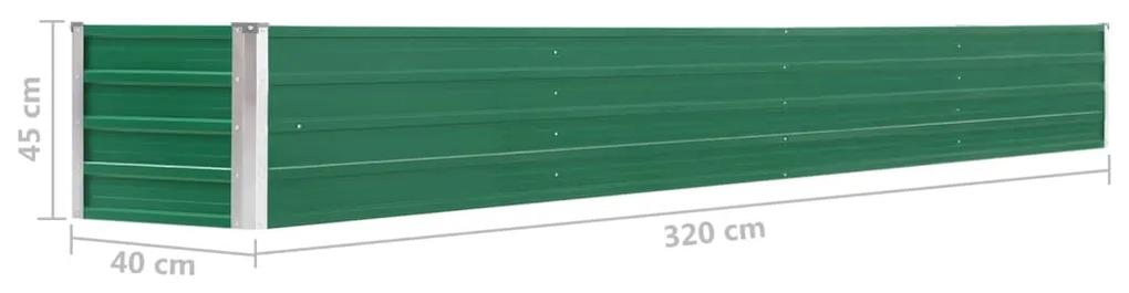 vidaXL Ζαρντινιέρα Υπερυψωμένη Πράσινη 320x40x45 εκ. Γαλβαν. Χάλυβας