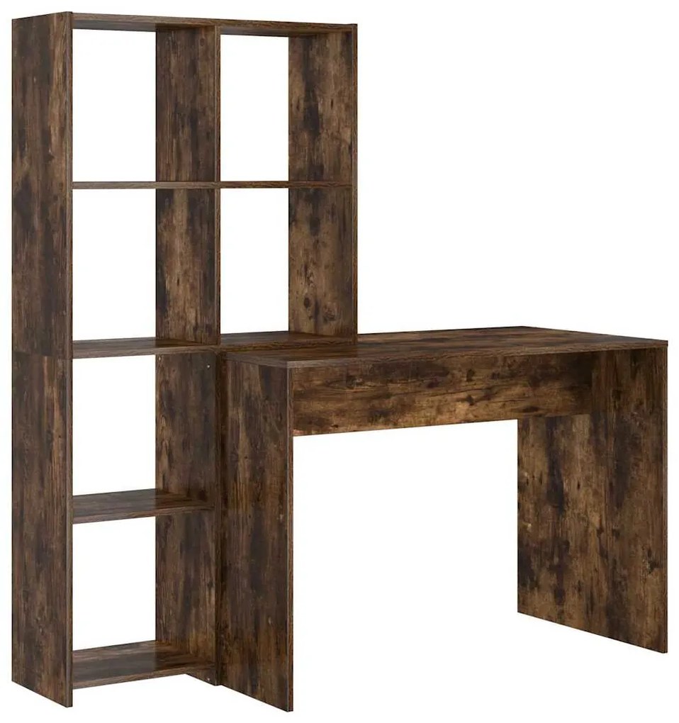 vidaXL Γραφείο Καπνιστό Δρύς 138,5 x 55 x 143 εκ Επεξεργασμένο ξύλο