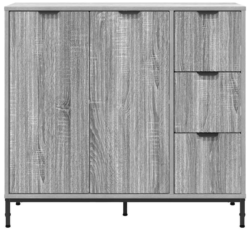 vidaXL Πλαϊνό γραφείο με συρτάρι Γκρι sonoma 89.5 x 33 x 82 εκ.
