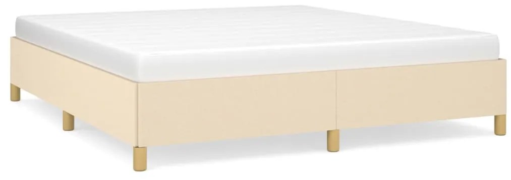 vidaXL Σκελετός Κρεβατιού Χωρίς Στρώμα Κρεμ 160x200 εκ. Υφασμάτινο
