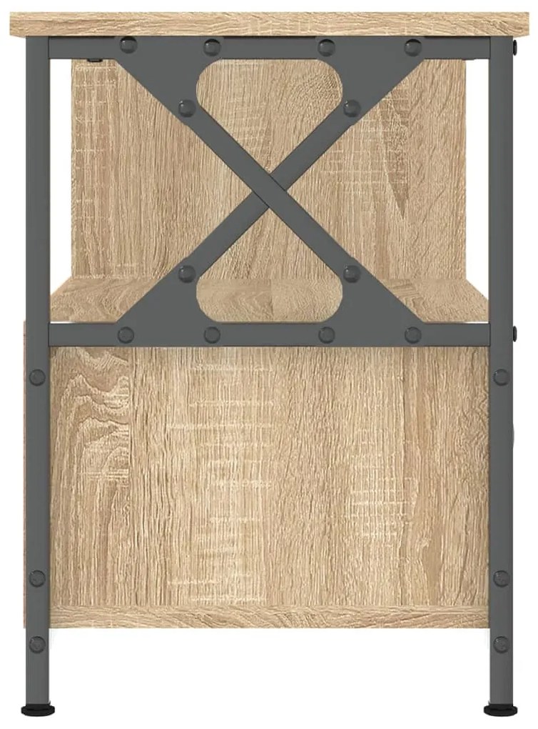 vidaXL Έπιπλο Τηλεόρασης Sonoma Δρυς 90x33x45 εκ. Επεξ. Ξύλο/Σίδερο