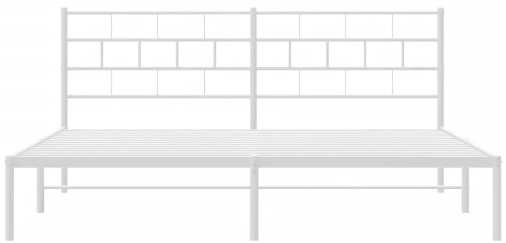 vidaXL Πλαίσιο Κρεβατιού με Κεφαλάρι Λευκό 180x200 εκ. Μεταλλικό