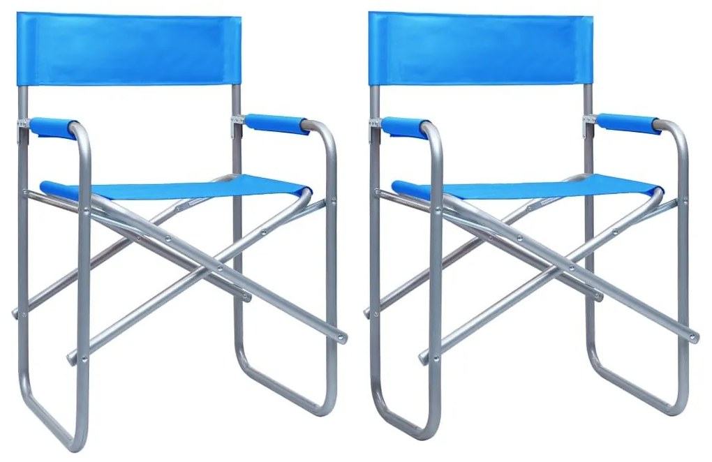 Καρέκλες Σκηνοθέτη 2 τεμ. Μπλε Ατσάλινες - Μπλε