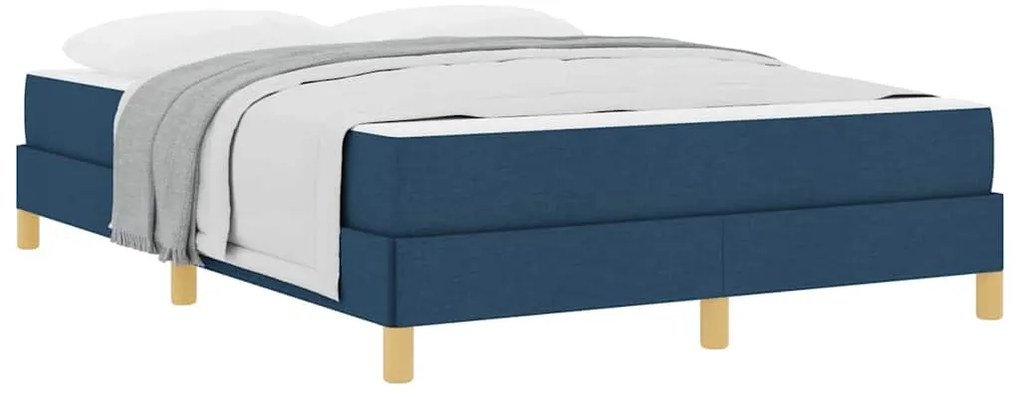 vidaXL Κρεβάτι με ελατήρια Μπλε, Καφέ 140 x 190 cm