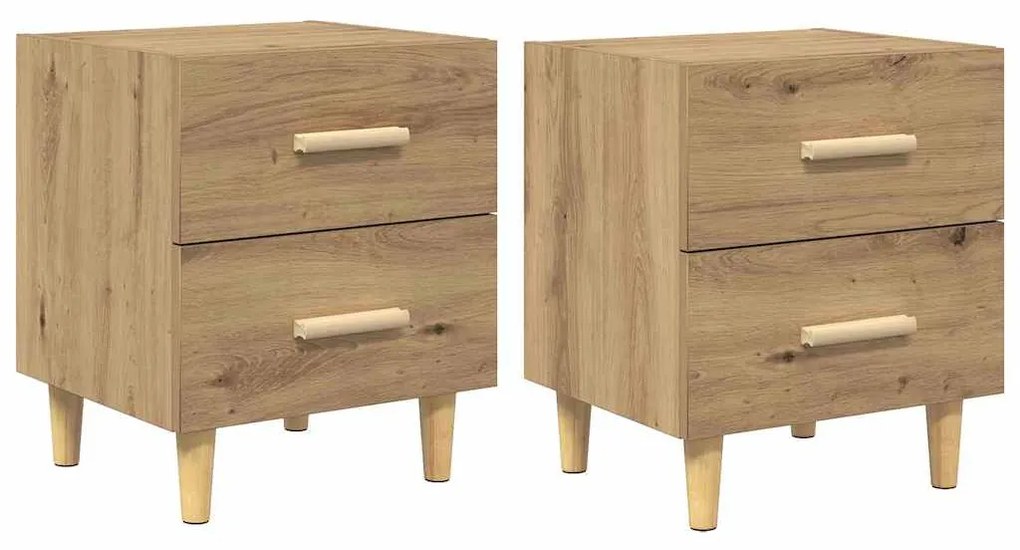 vidaXL Ντουλάπι κρεβατιού 2 pcs artisan δρυς 40 x 35 x 47.5 εκ
