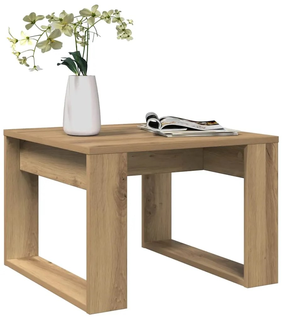 vidaXL Βοηθητικό Τραπέζι Artisan Δρυς 50 x 50 x 35 εκ. Επεξ. Ξύλο
