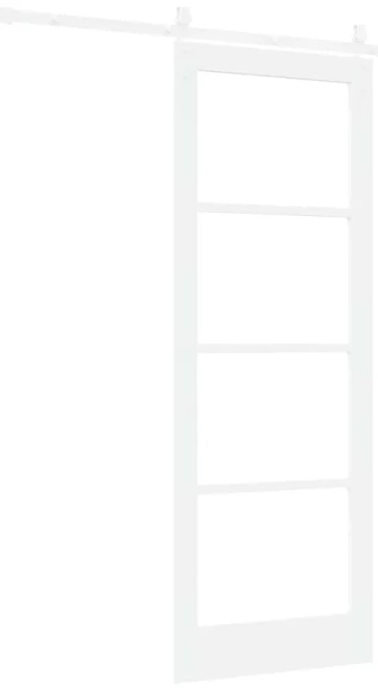 vidaXL Ολισθητή Πόρτα Χειροκίνητος Λευκό 78 x 211 εκ Ξύλο και μέταλλο