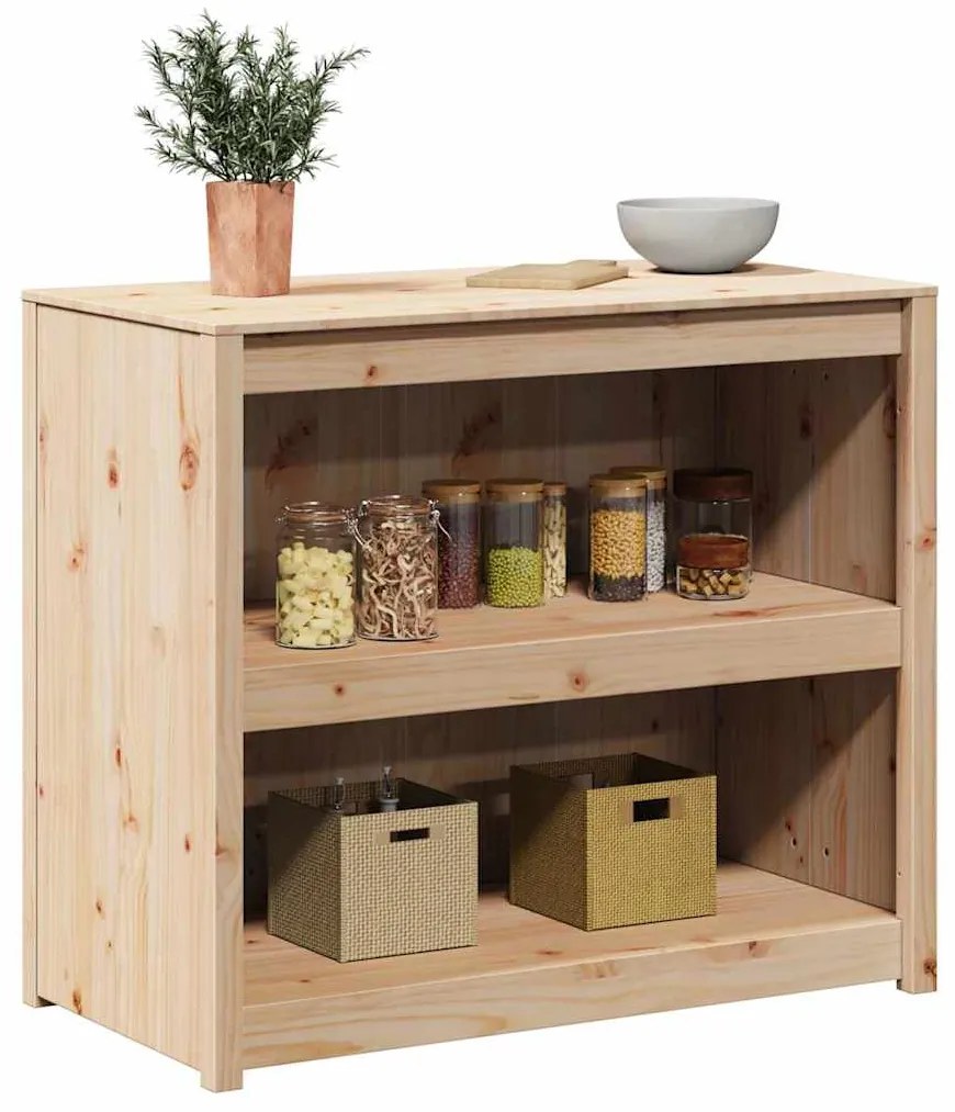 vidaXL Ντουλάπα Κουζίνας Καφέ 106 x 55 x 92 cm Μασίφ ξύλο πεύκου