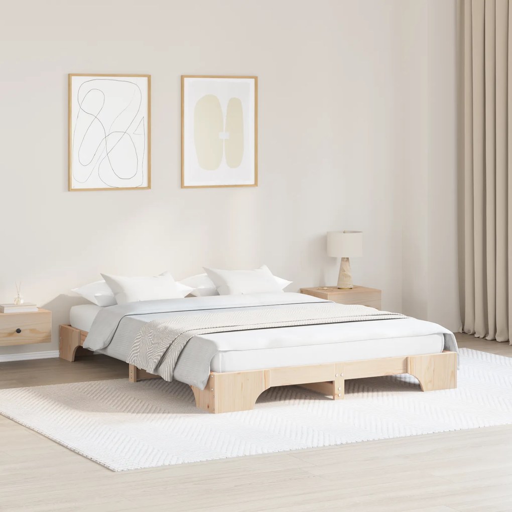 vidaXL Κρεβάτι 160x200 cm από Στερεό Ξύλο Πεύκου