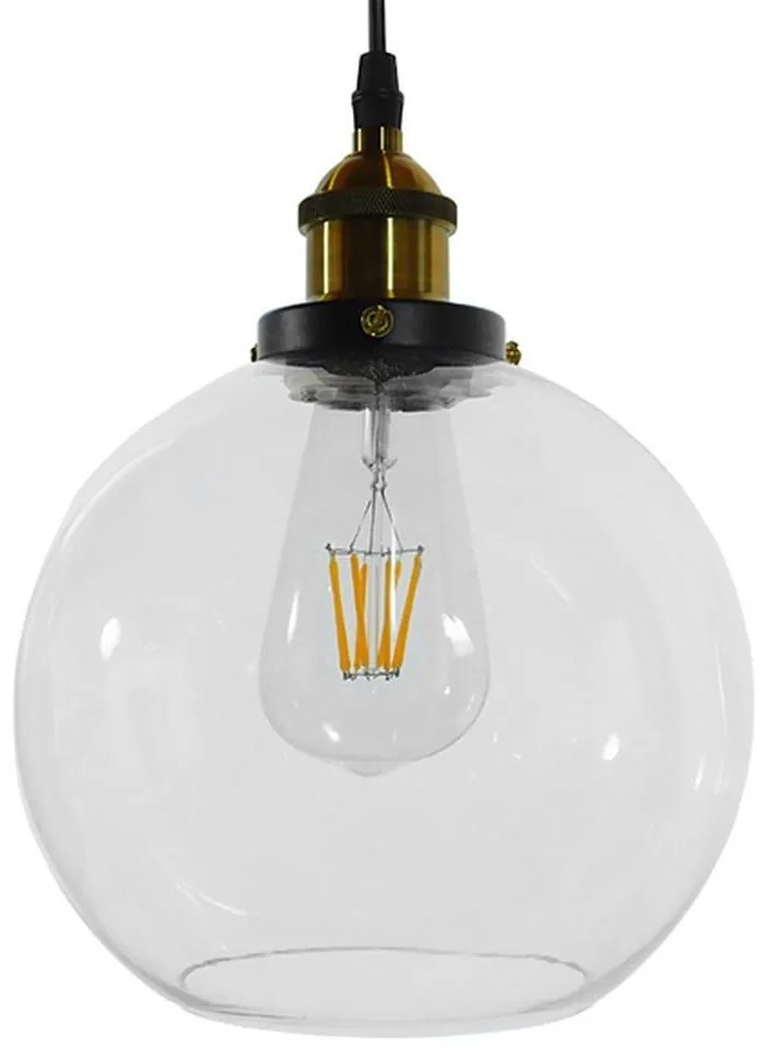 Φωτιστικό Οροφής Collins 01170 Black GloboStar Glass