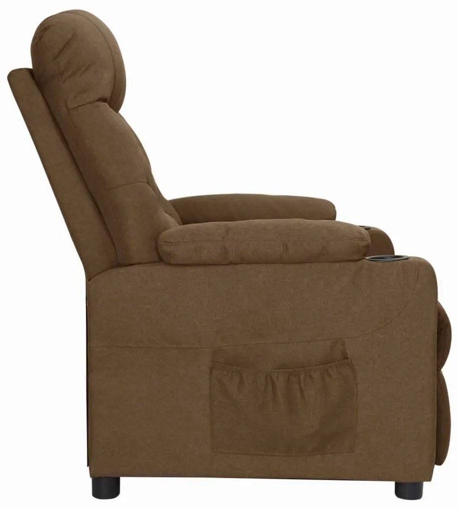 vidaXL Πολυθρόνα με Ανύψωση Καφέ Υφασμάτινη