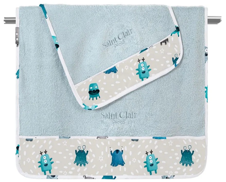 Πετσέτες Βρεφικές Monsters (Σετ 2τμχ) Blue Saint Clair Towels Set 70x130cm 100% Βαμβάκι