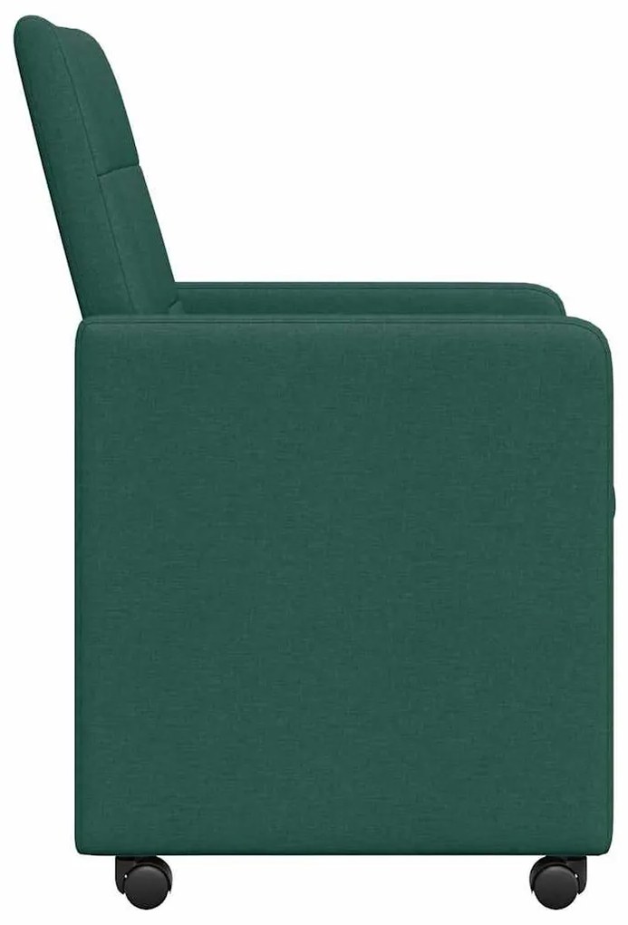 vidaXL Καρέκλες Φαγητού με Ρόδες 2 pcs Σκούρο πράσινο 58 x 65 x 94 εκ