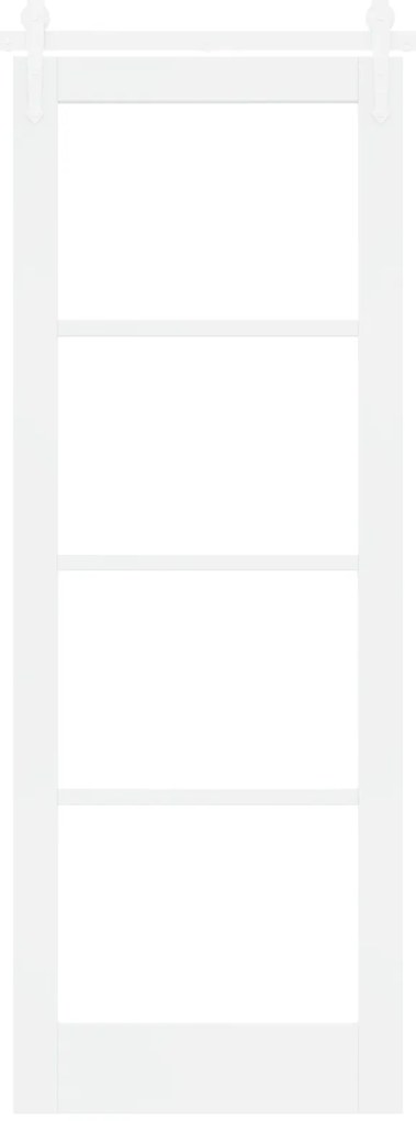 vidaXL Συρόμενη Πόρτα με Σετ Υλικών Λευκή 78x211 εκ. Συμπαγές Ξύλο Πεύκου