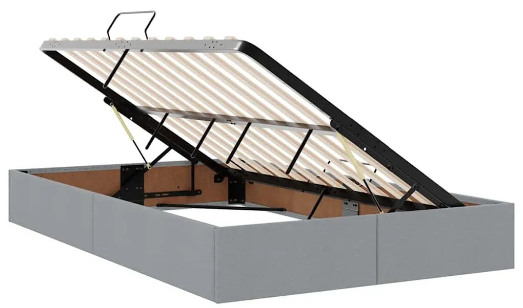 vidaXL Κρεβάτι Αποθήκης με στρώμα Ανοιχτό γκρι 120 x 200 cm ύφασμα