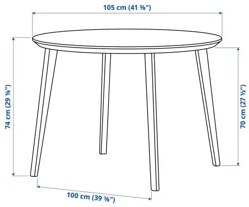 LISABO/LISABO τραπέζι και 4 καρέκλες, 105 cm 795.548.51